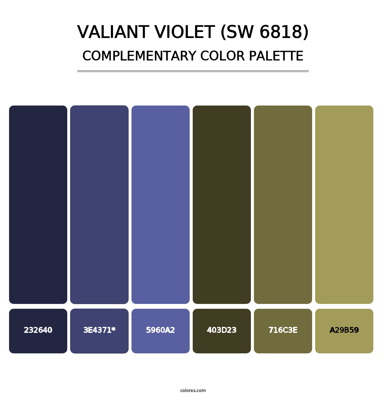 Valiant Violet (SW 6818) - Complementary Color Palette
