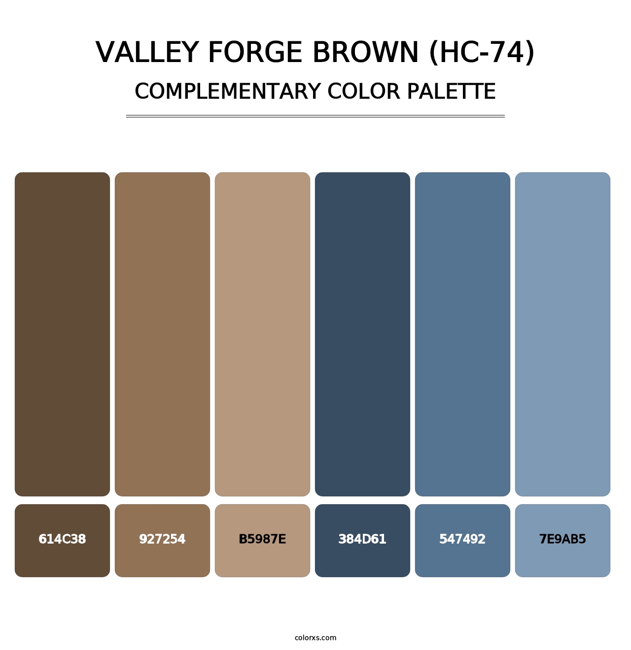 Valley Forge Brown (HC-74) - Complementary Color Palette