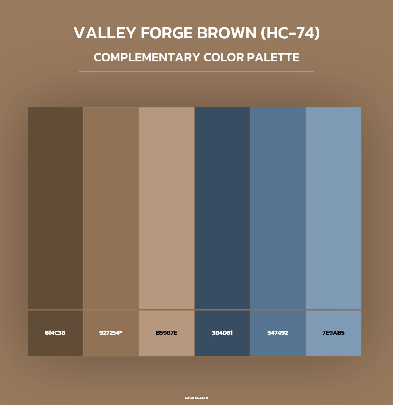 Valley Forge Brown (HC-74) - Complementary Color Palette
