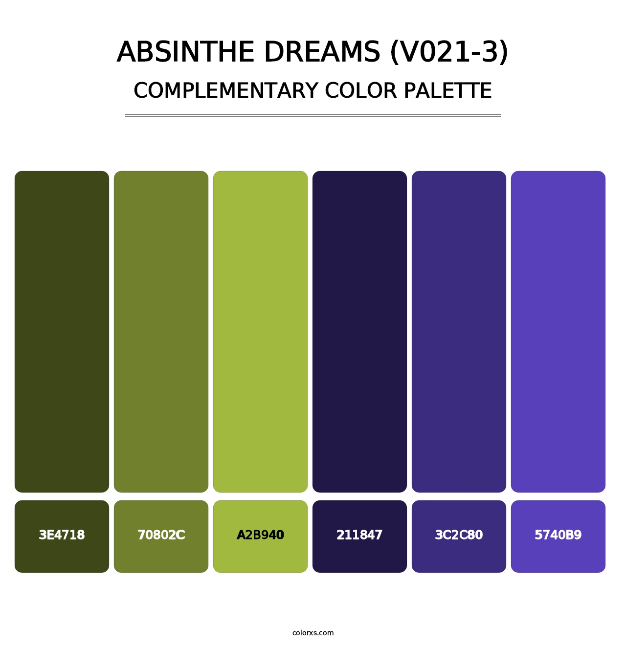 Absinthe Dreams (V021-3) - Complementary Color Palette