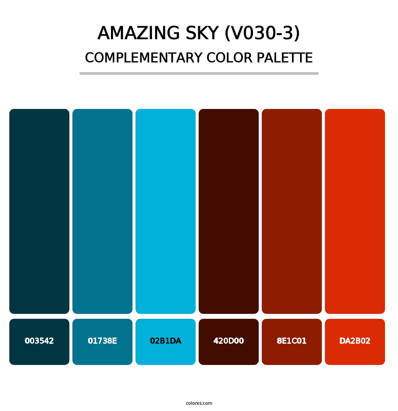 Amazing Sky (V030-3) - Complementary Color Palette