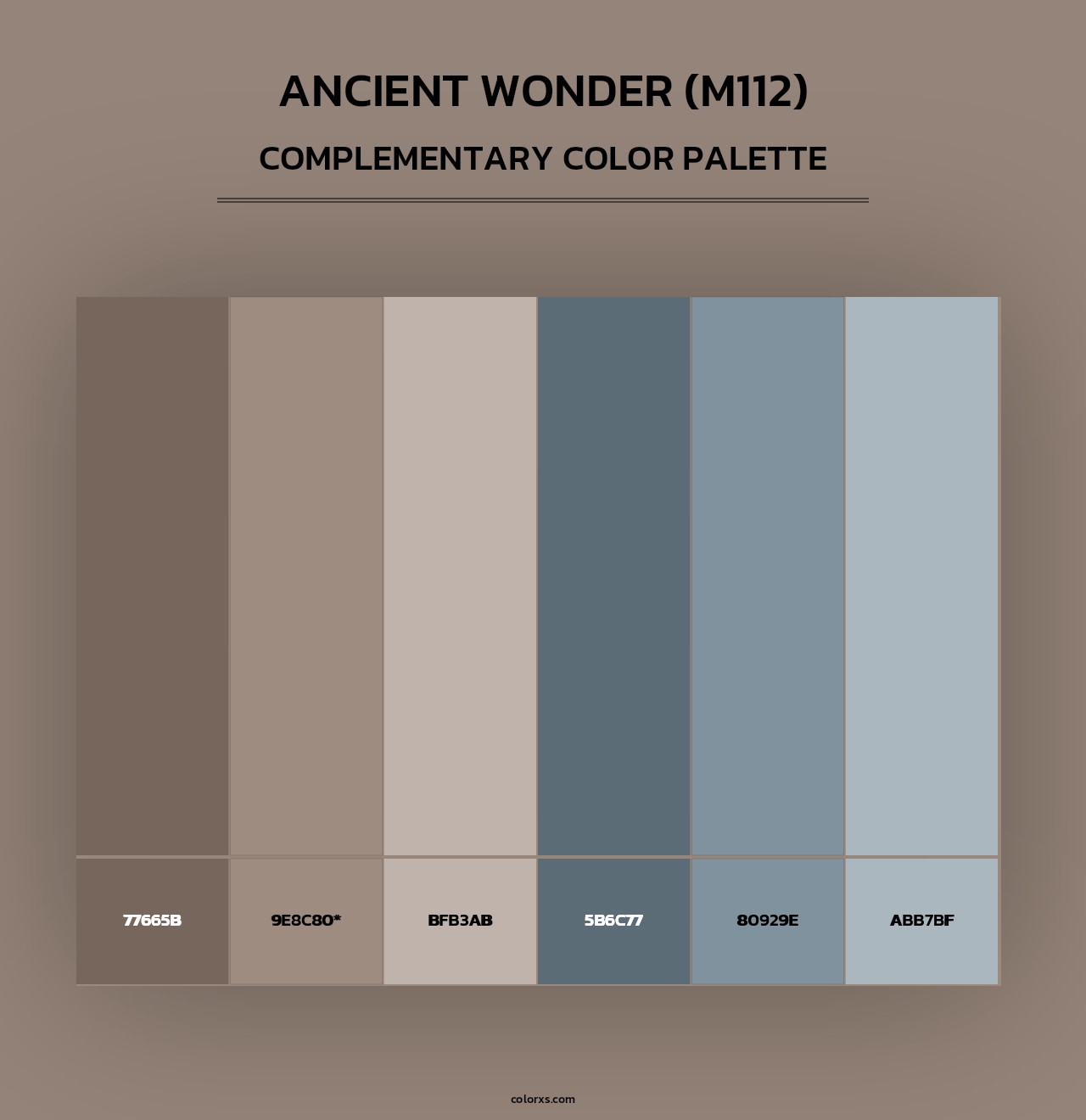 Ancient Wonder (M112) - Complementary Color Palette