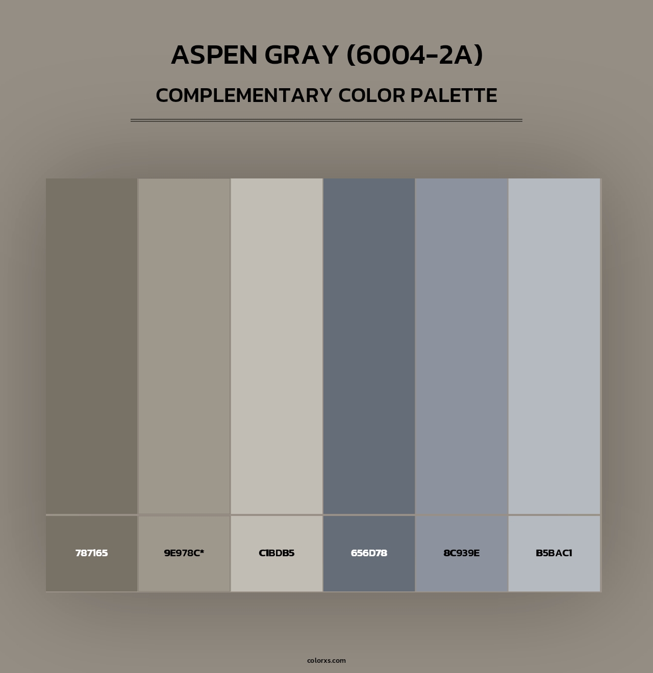 Aspen Gray (6004-2A) - Complementary Color Palette
