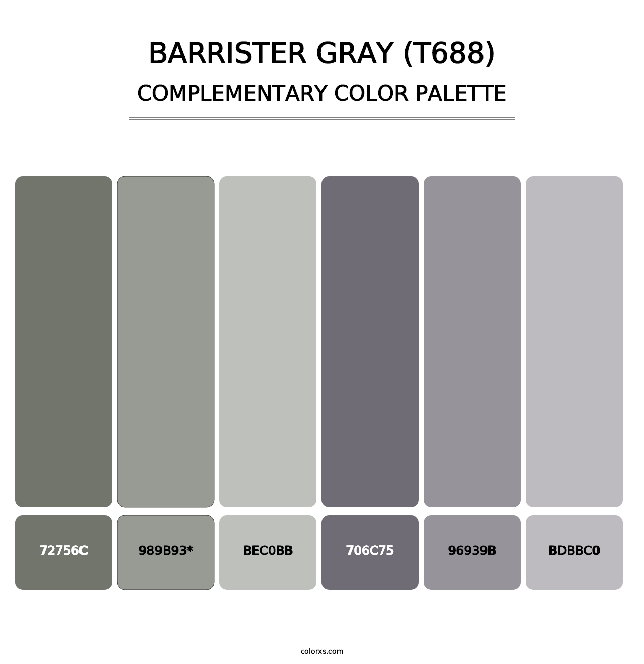 Barrister Gray (T688) - Complementary Color Palette