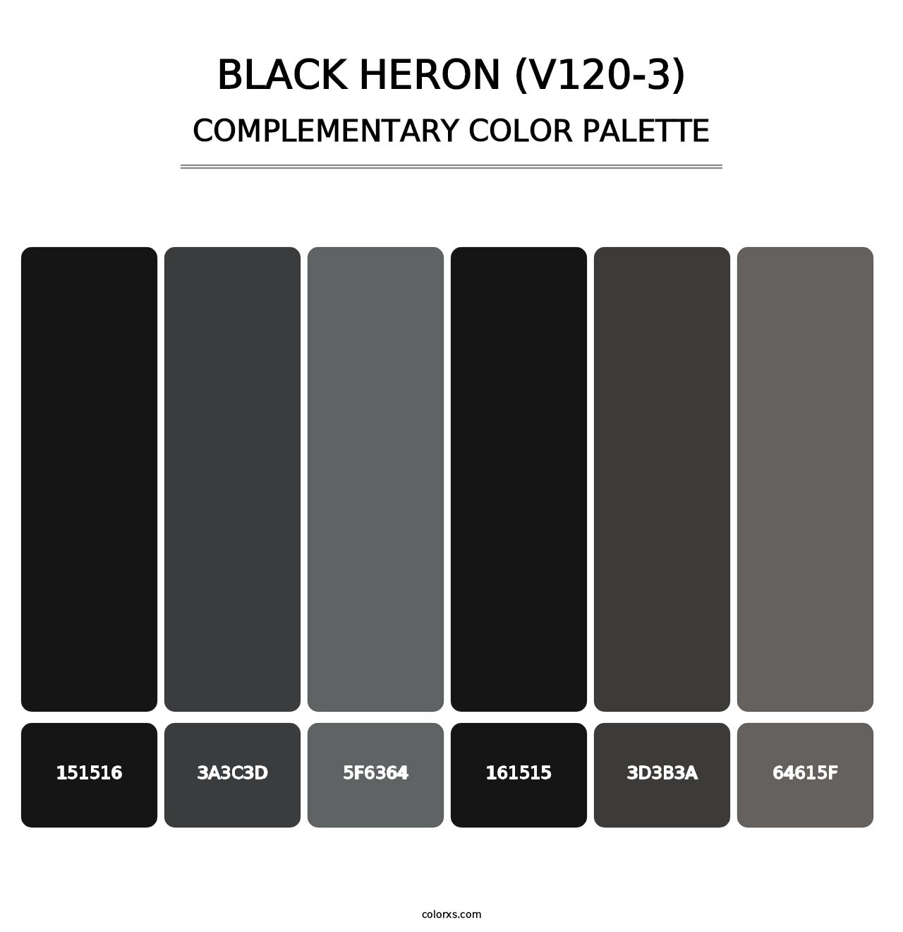 Black Heron (V120-3) - Complementary Color Palette