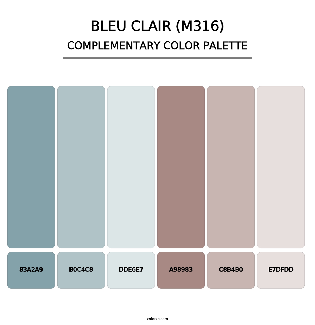 Bleu Clair (M316) - Complementary Color Palette