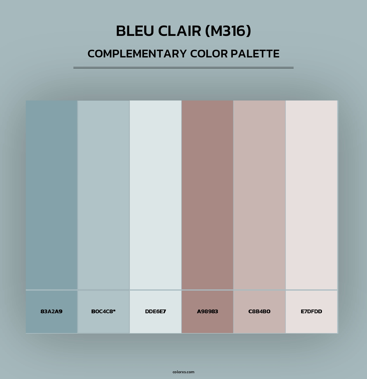 Bleu Clair (M316) - Complementary Color Palette