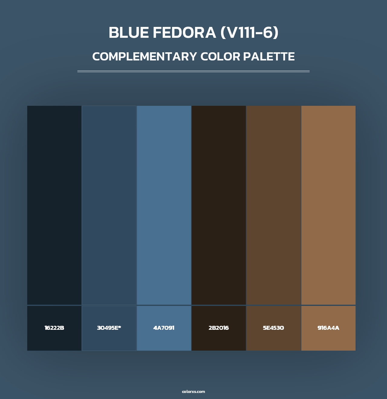 Blue Fedora (V111-6) - Complementary Color Palette
