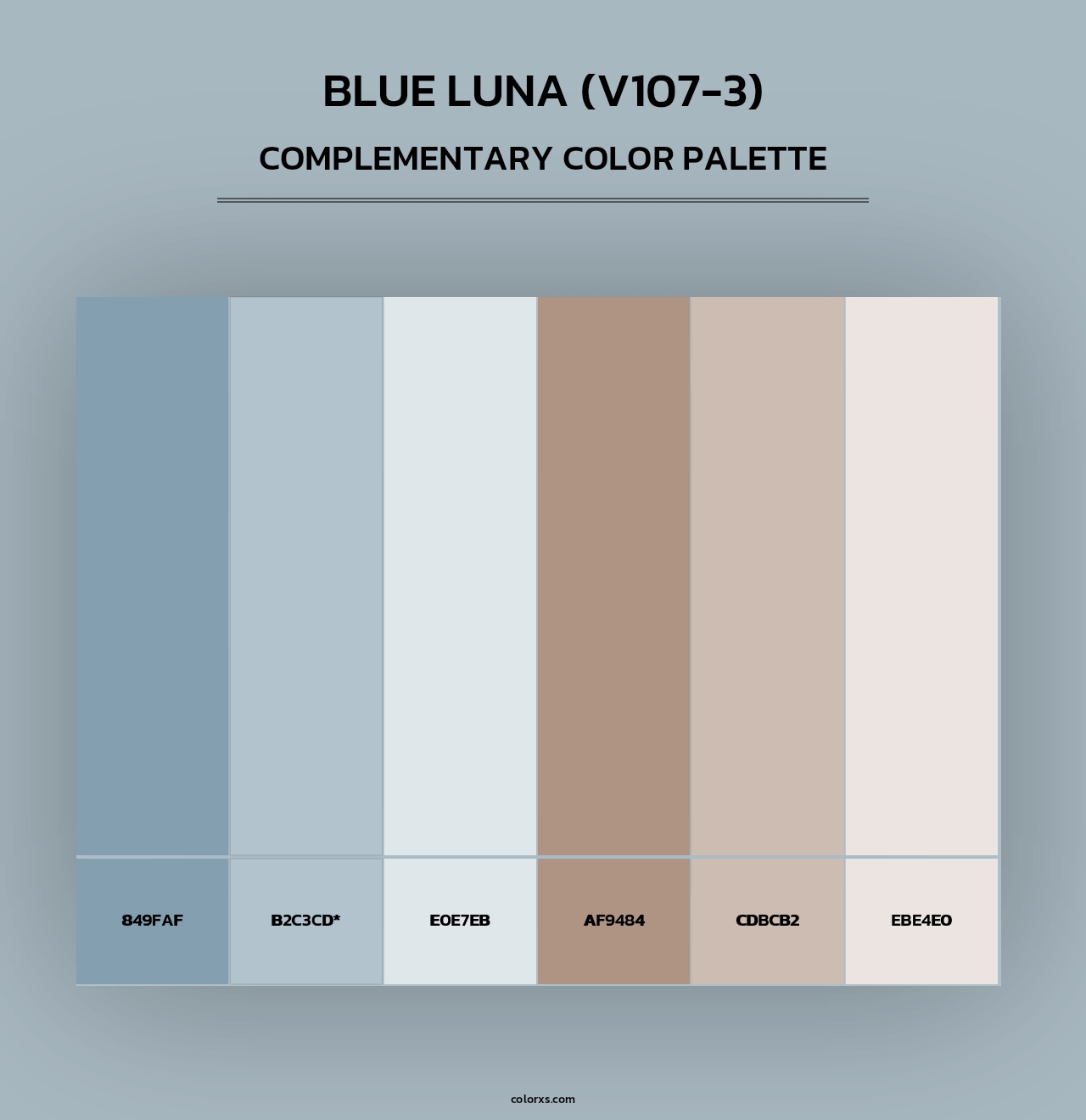 Blue Luna (V107-3) - Complementary Color Palette