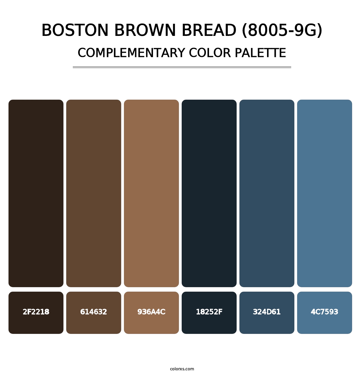 Boston Brown Bread (8005-9G) - Complementary Color Palette