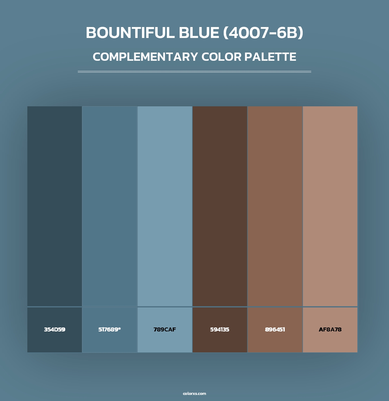 Bountiful Blue (4007-6B) - Complementary Color Palette