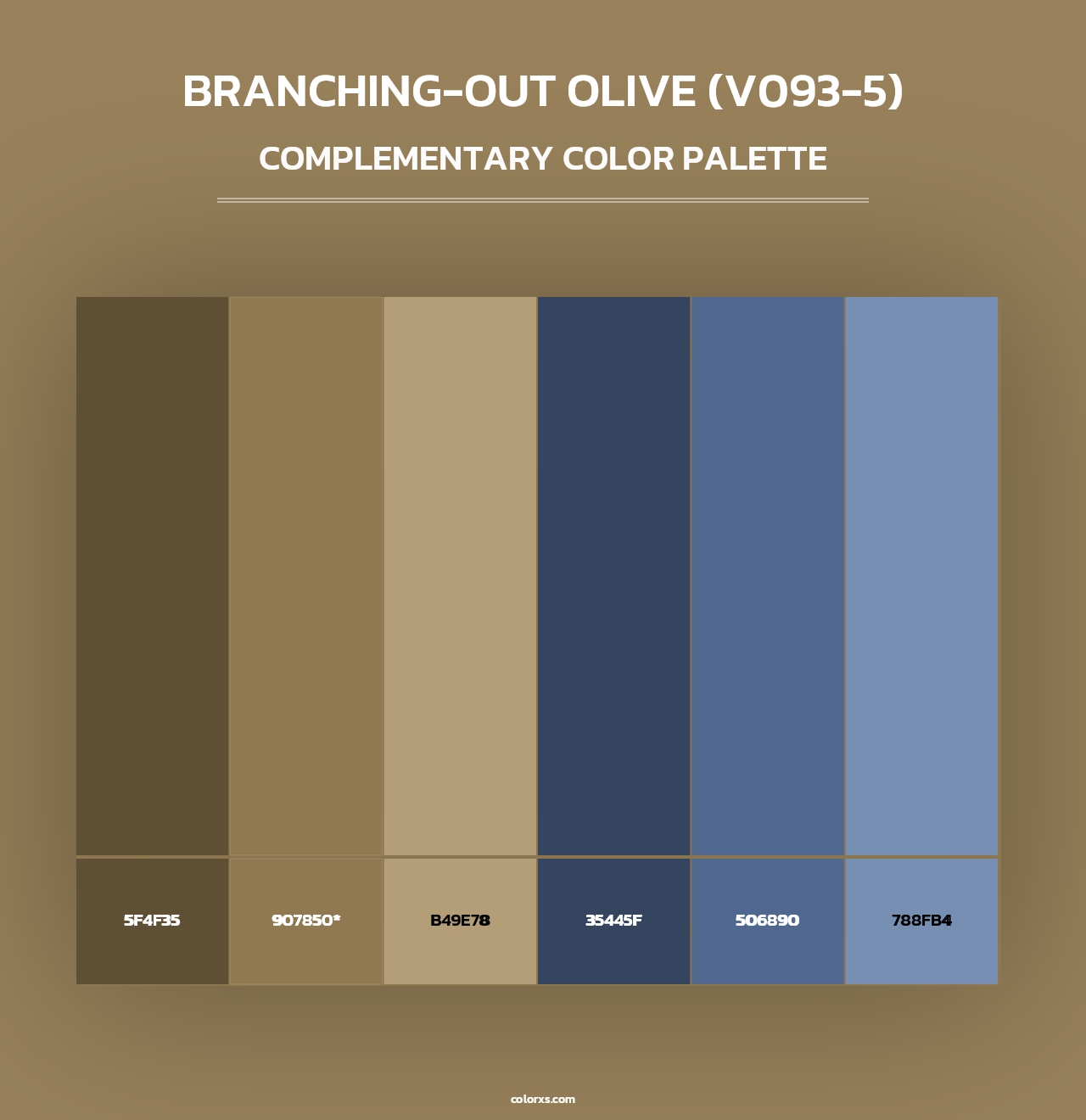 Branching-Out Olive (V093-5) - Complementary Color Palette