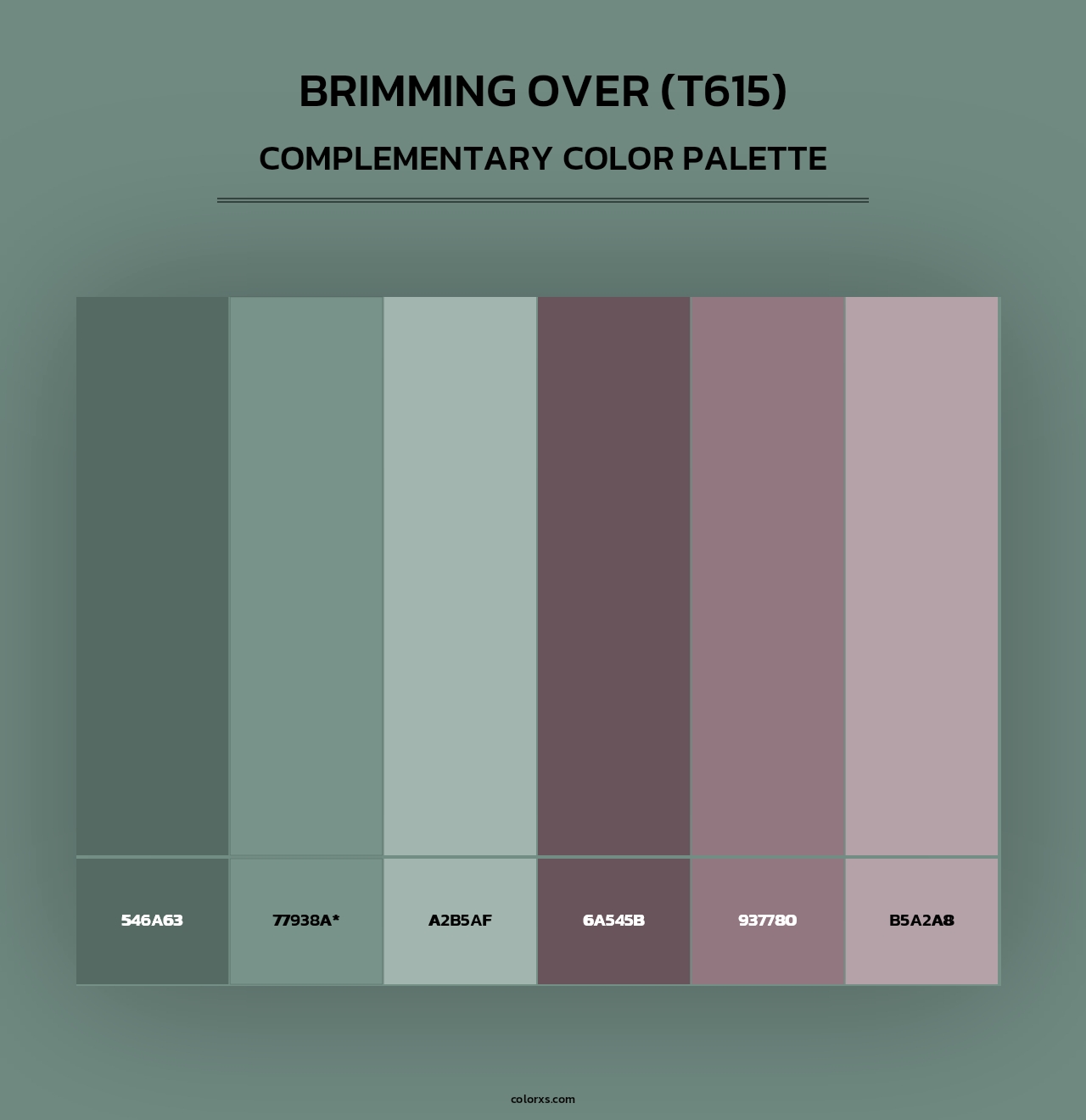 Brimming Over (T615) - Complementary Color Palette