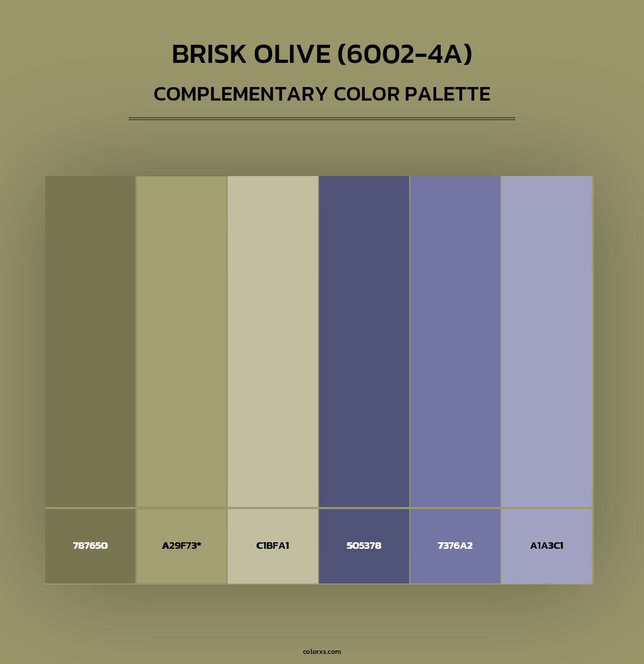 Brisk Olive (6002-4A) - Complementary Color Palette