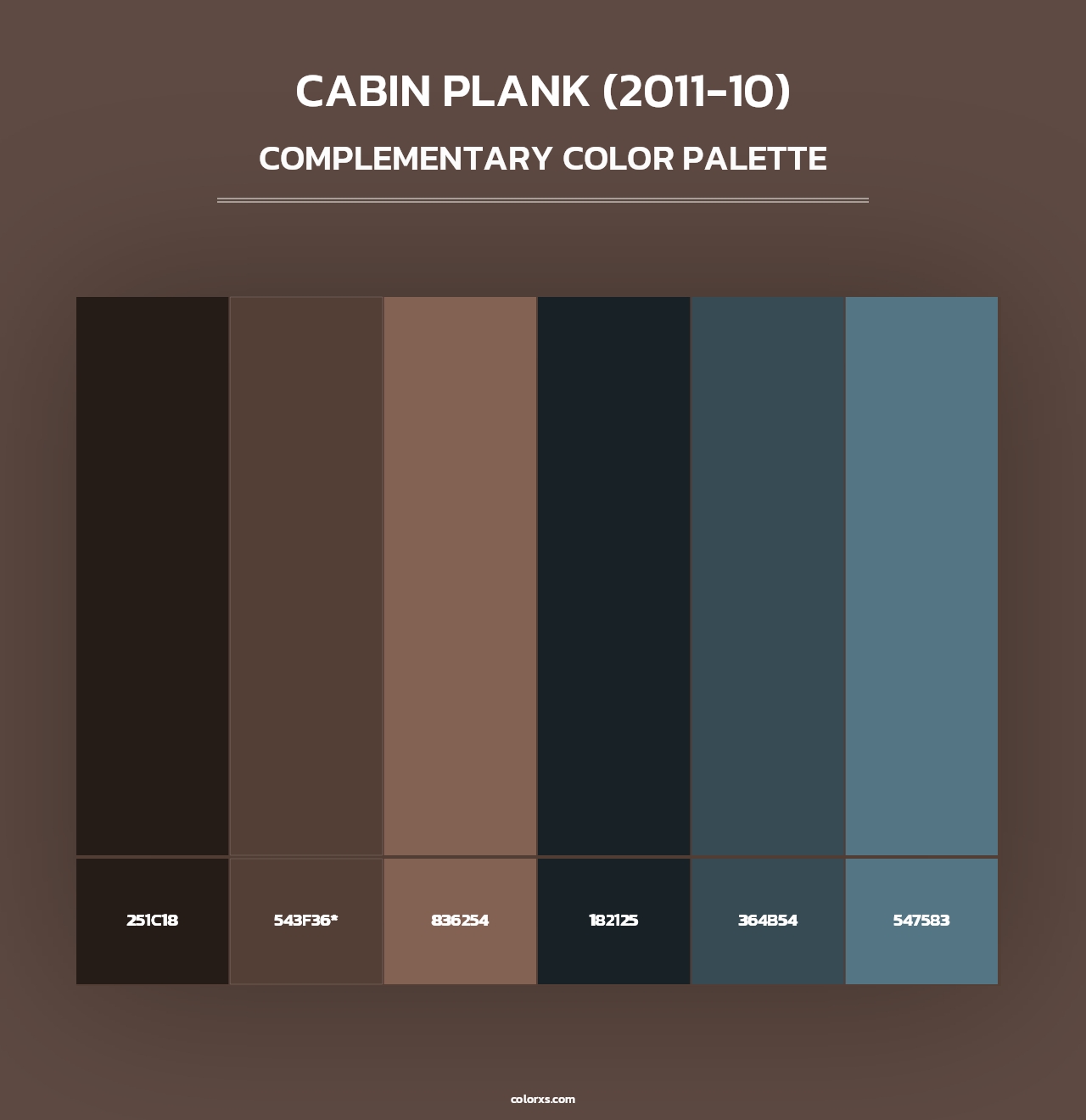 Cabin Plank (2011-10) - Complementary Color Palette