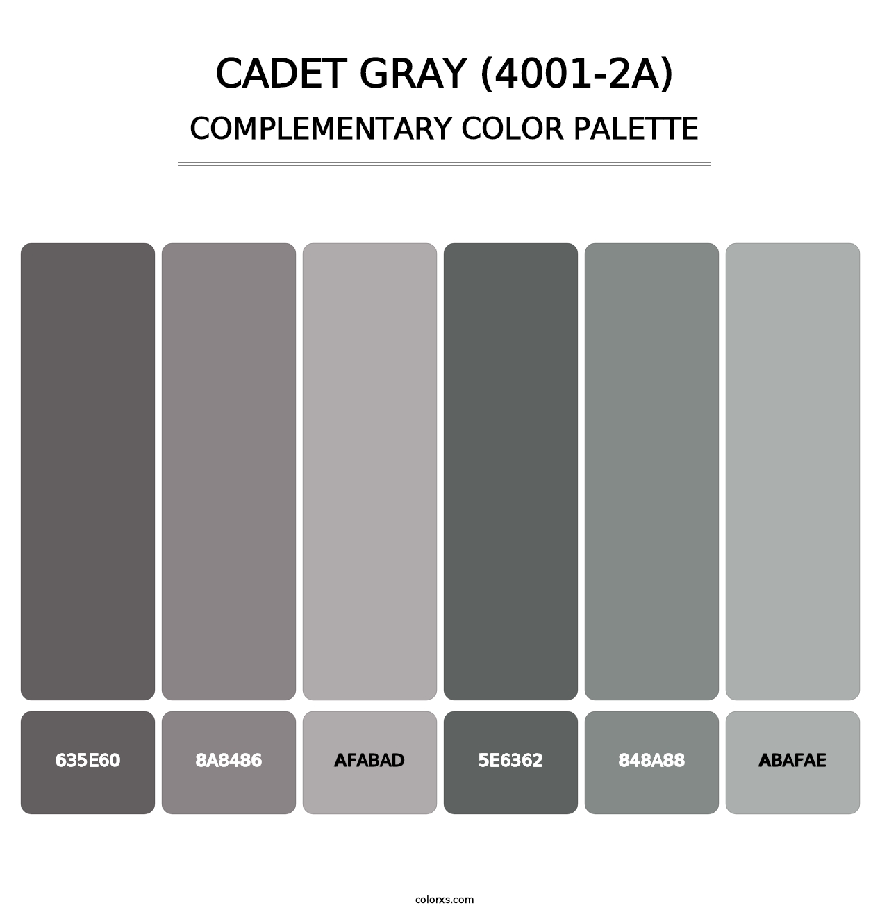 Cadet Gray (4001-2A) - Complementary Color Palette