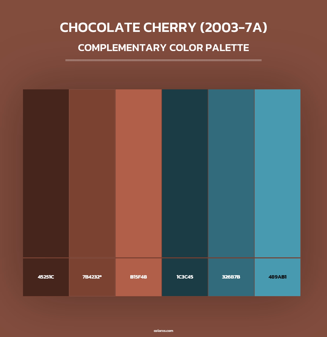 Chocolate Cherry (2003-7A) - Complementary Color Palette