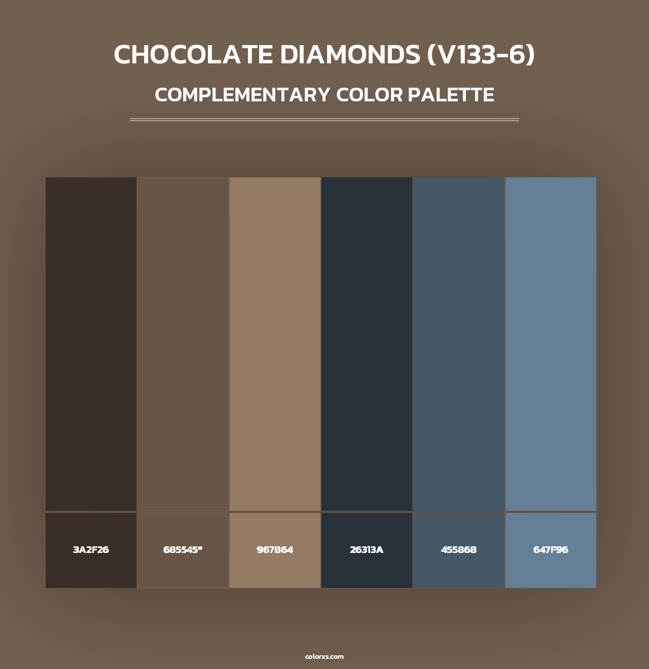 Chocolate Diamonds (V133-6) - Complementary Color Palette
