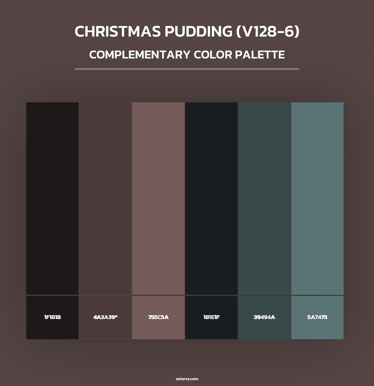 Christmas Pudding (V128-6) - Complementary Color Palette