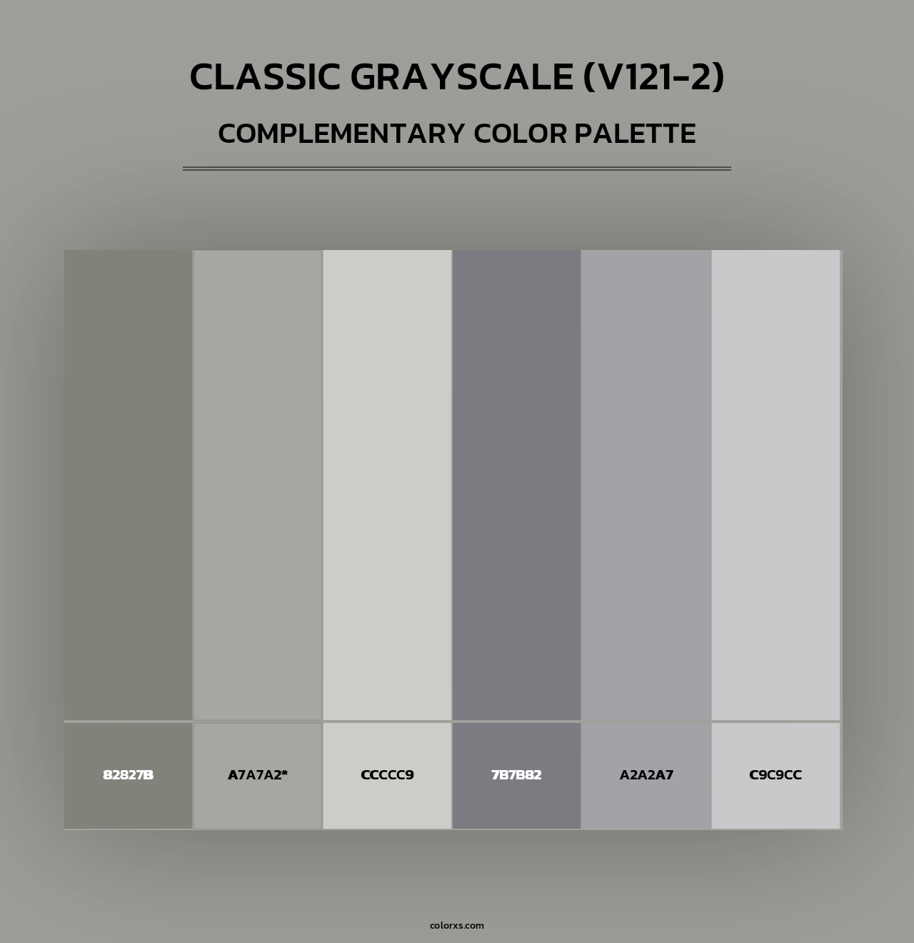 Classic Grayscale (V121-2) - Complementary Color Palette