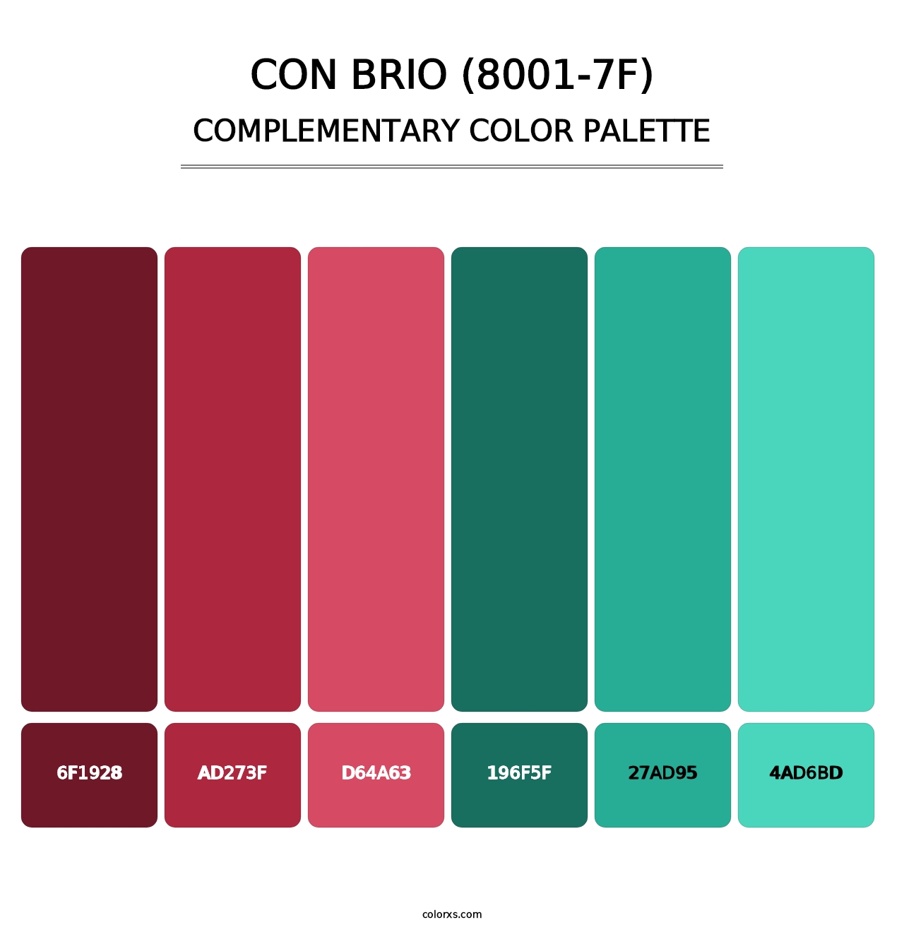 Con Brio (8001-7F) - Complementary Color Palette