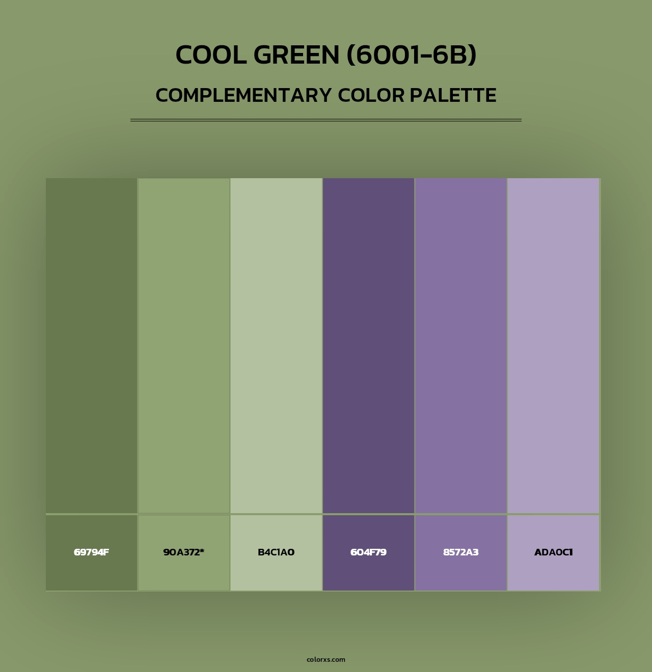 Cool Green (6001-6B) - Complementary Color Palette