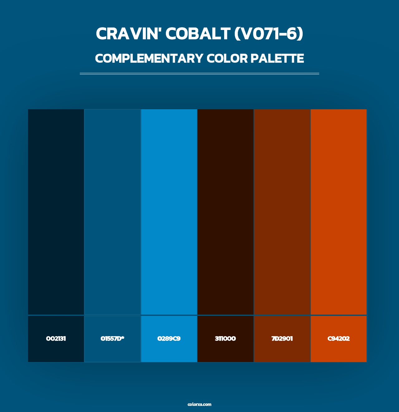 Cravin' Cobalt (V071-6) - Complementary Color Palette