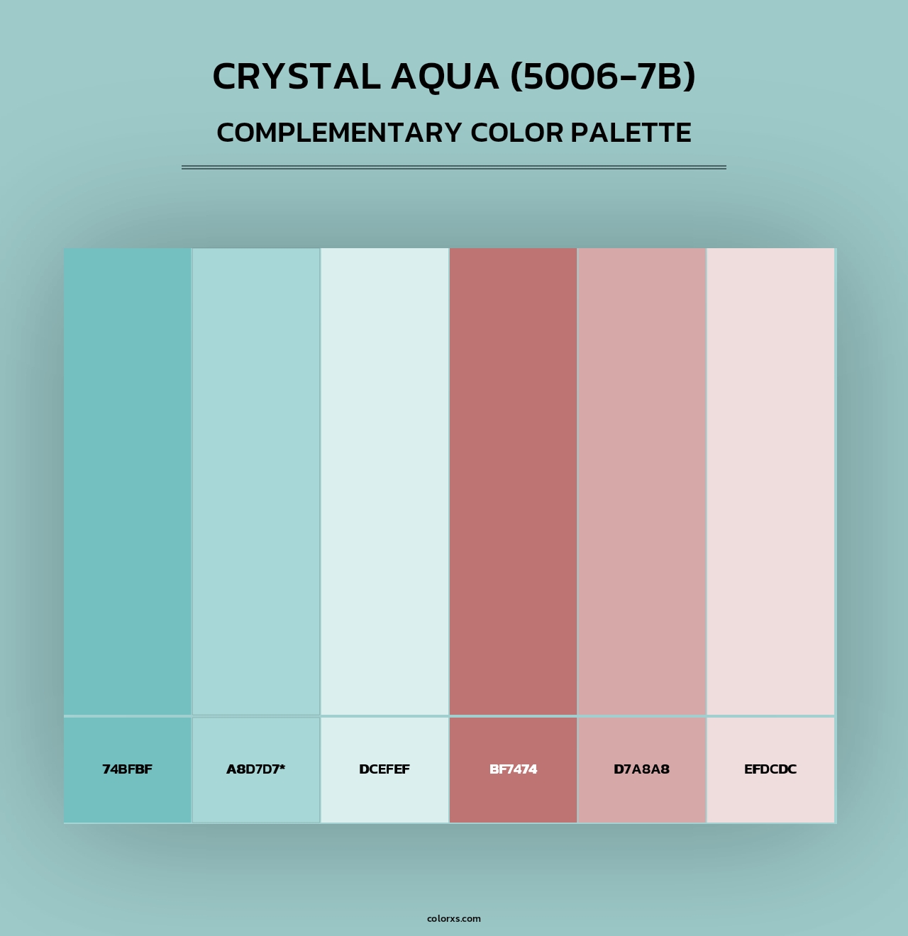 Crystal Aqua (5006-7B) - Complementary Color Palette
