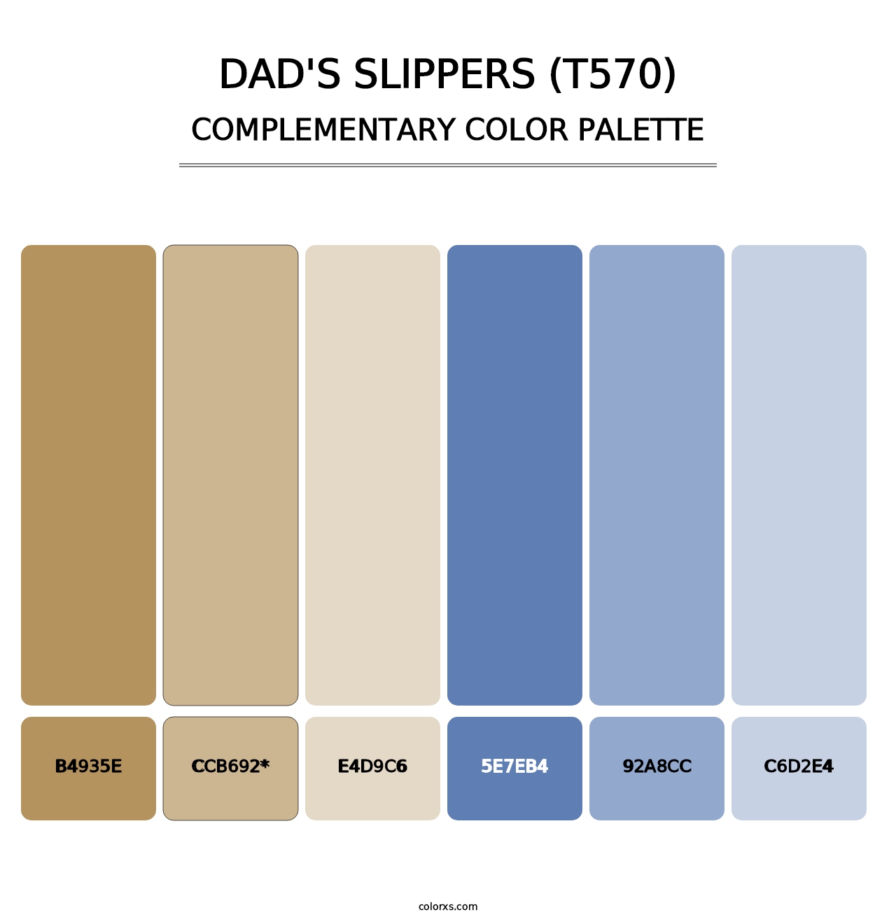 Dad's Slippers (T570) - Complementary Color Palette