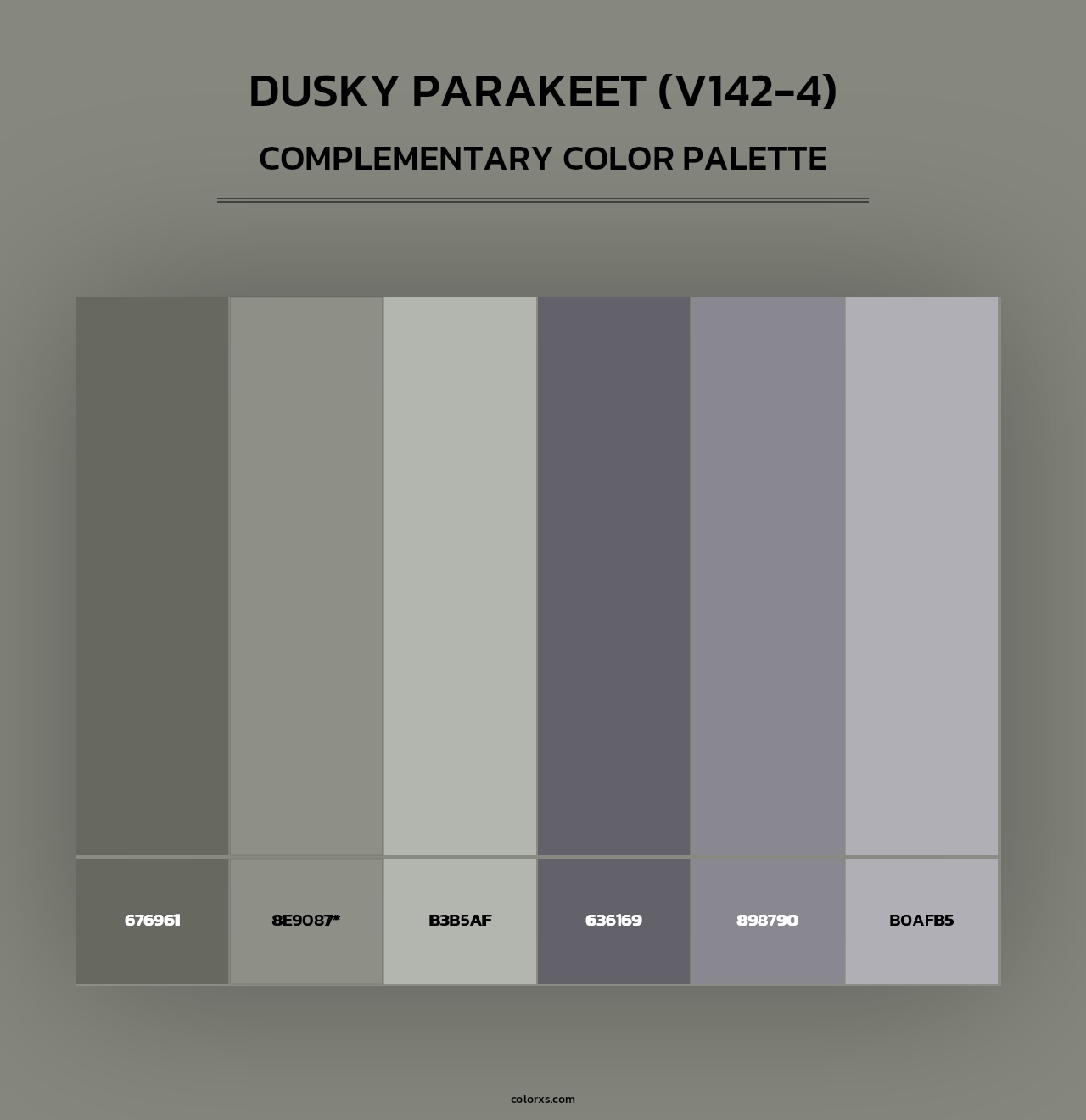 Dusky Parakeet (V142-4) - Complementary Color Palette