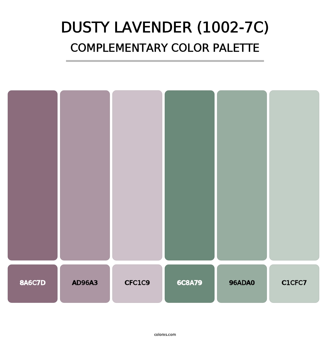 Dusty Lavender (1002-7C) - Complementary Color Palette