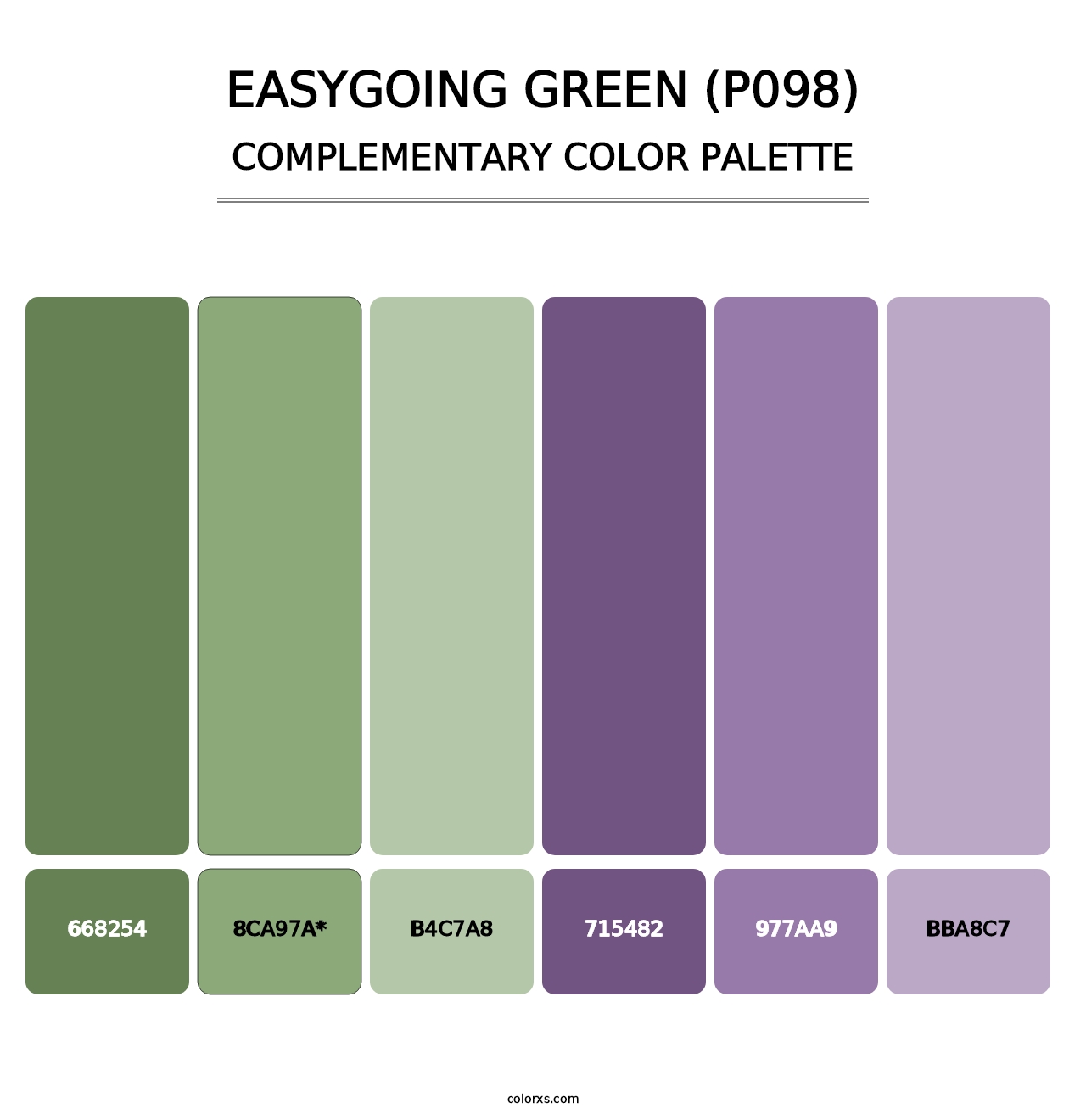 Easygoing Green (P098) - Complementary Color Palette