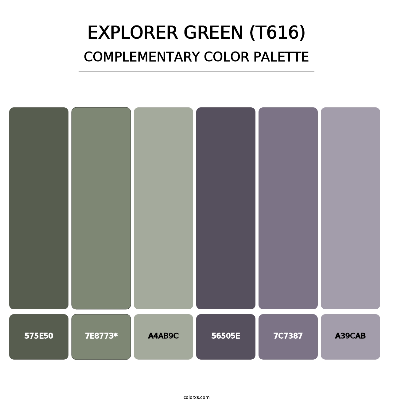 Explorer Green (T616) - Complementary Color Palette