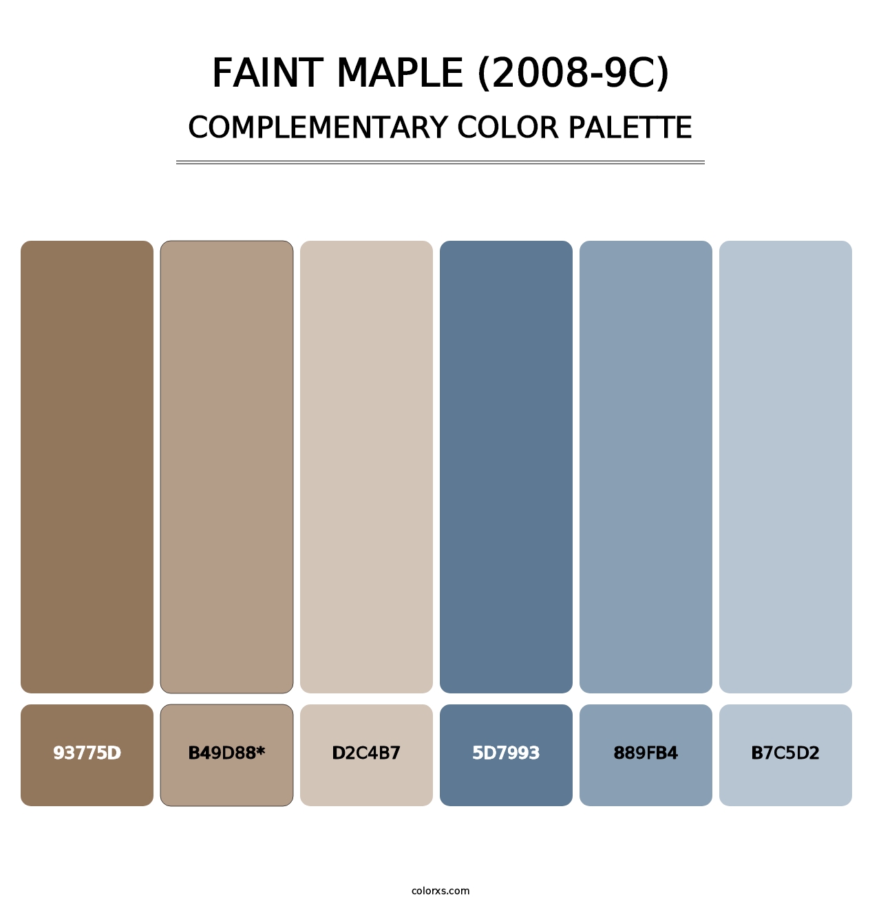 Faint Maple (2008-9C) - Complementary Color Palette
