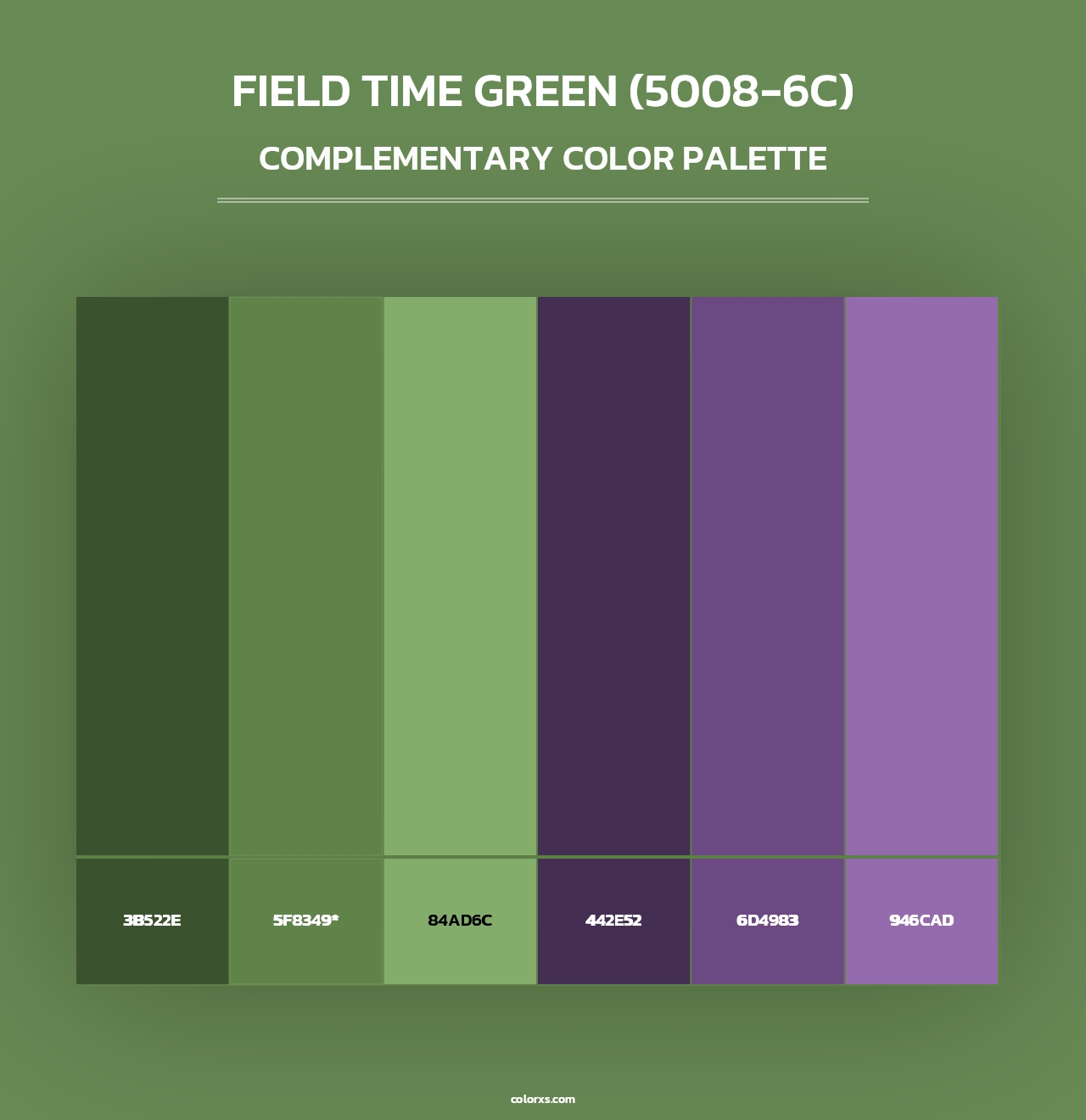 Field Time Green (5008-6C) - Complementary Color Palette
