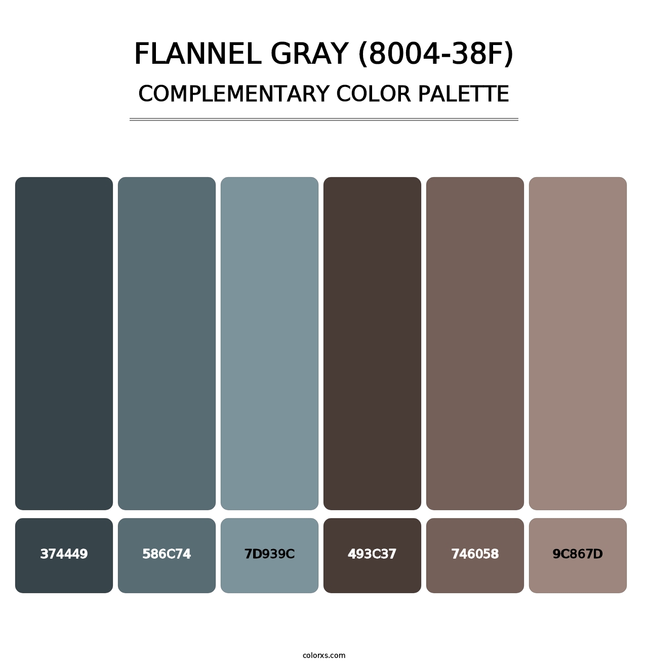 Flannel Gray (8004-38F) - Complementary Color Palette
