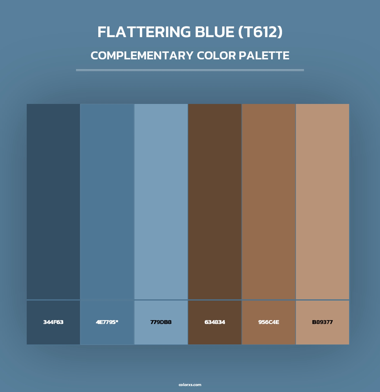 Flattering Blue (T612) - Complementary Color Palette