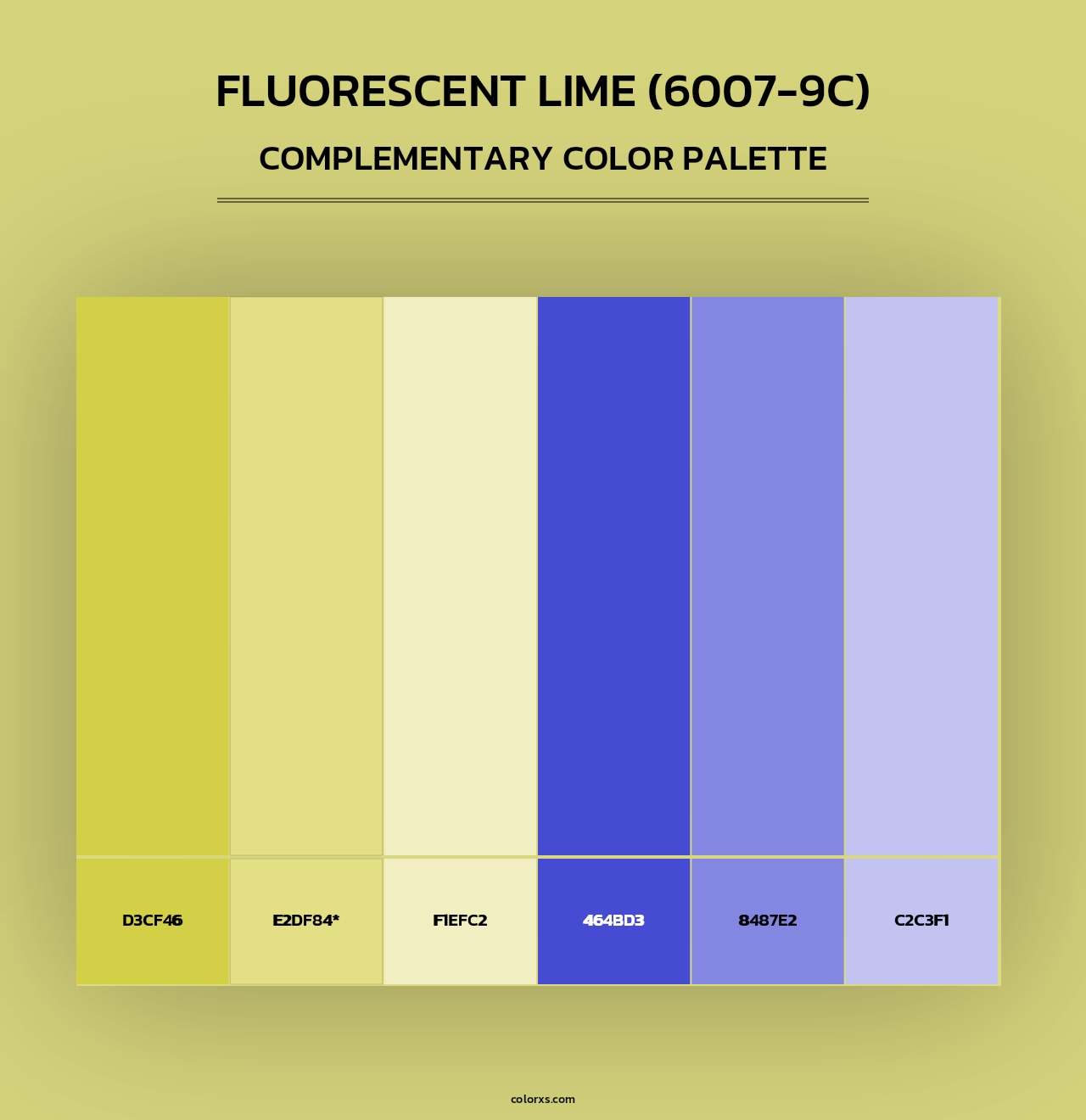 Fluorescent Lime (6007-9C) - Complementary Color Palette