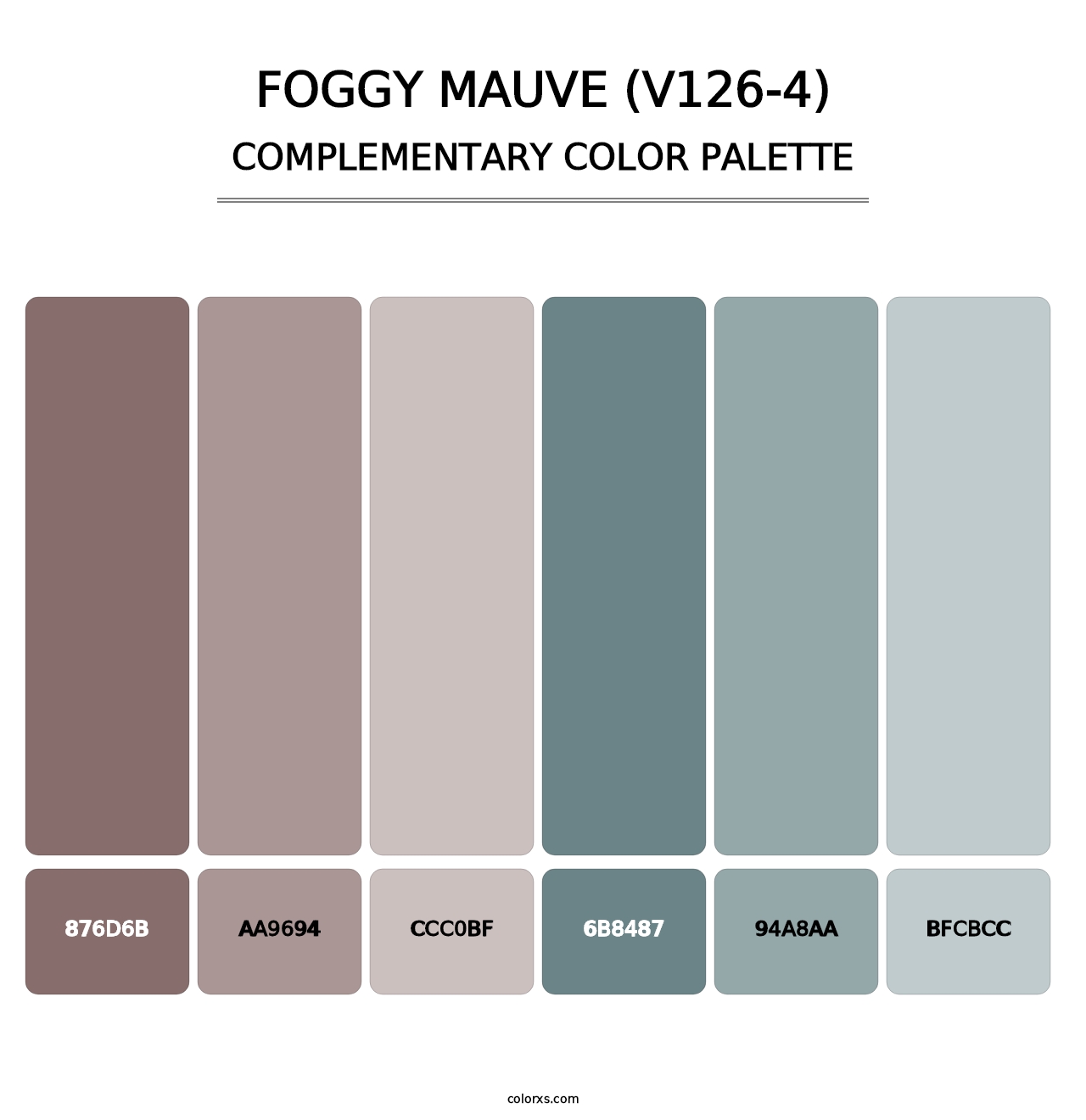 Foggy Mauve (V126-4) - Complementary Color Palette