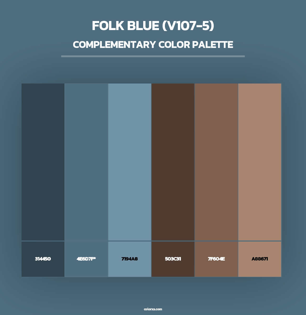 Folk Blue (V107-5) - Complementary Color Palette