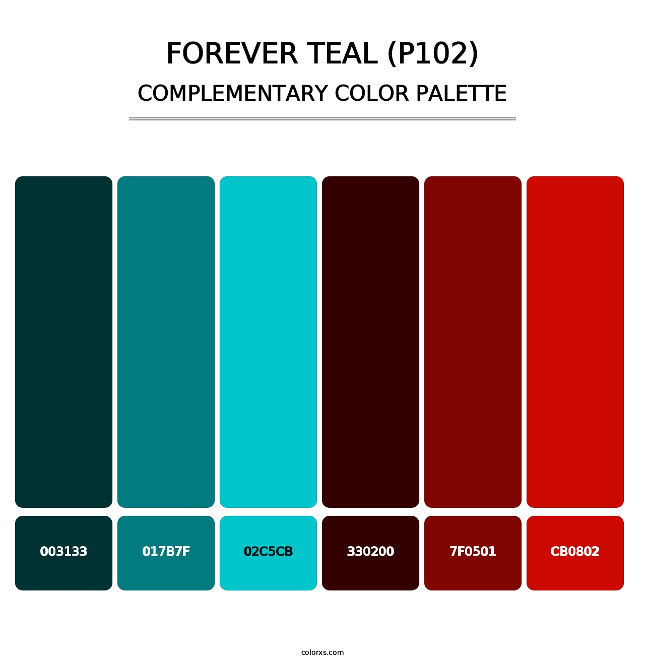 Forever Teal (P102) - Complementary Color Palette