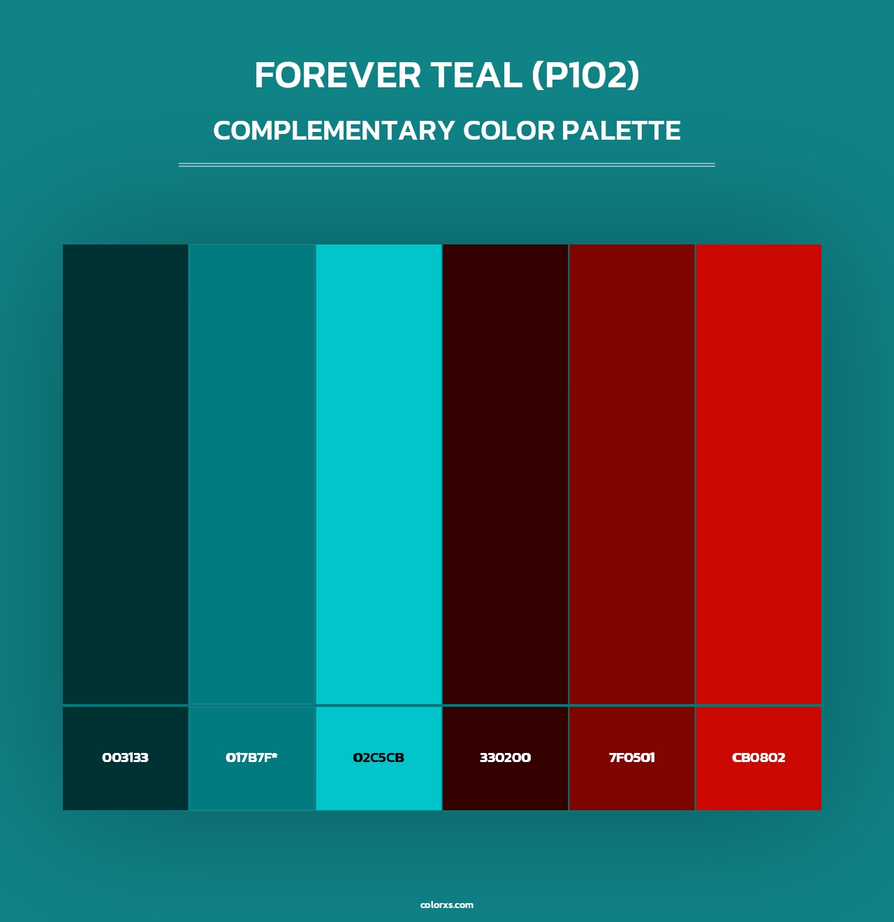 Forever Teal (P102) - Complementary Color Palette