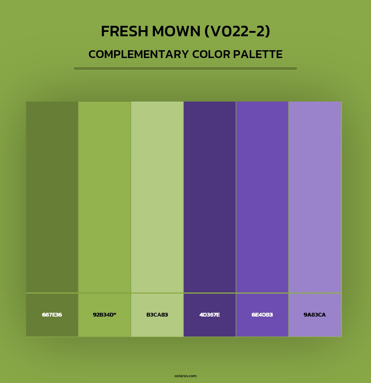 Fresh Mown (V022-2) - Complementary Color Palette