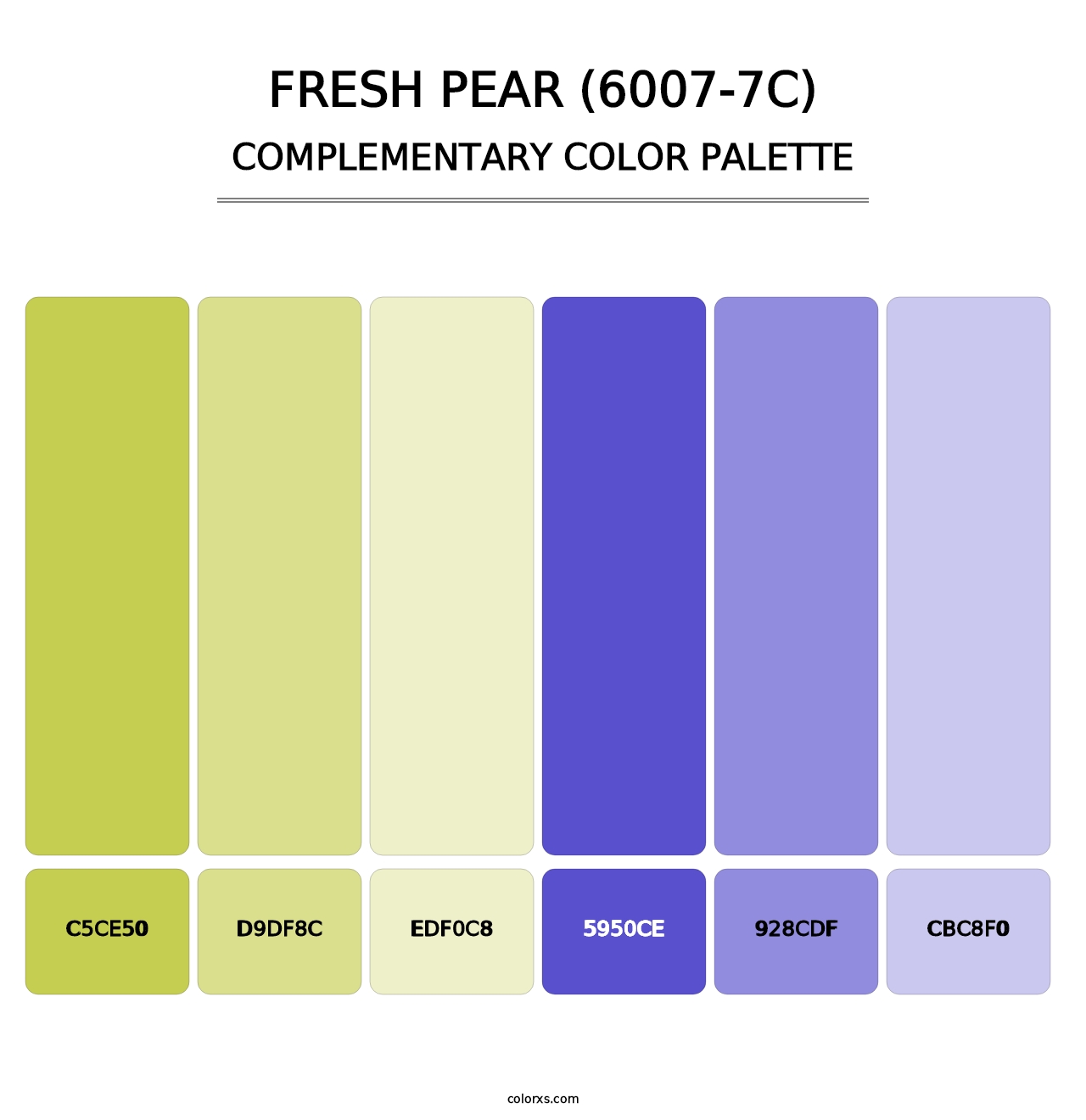 Fresh Pear (6007-7C) - Complementary Color Palette