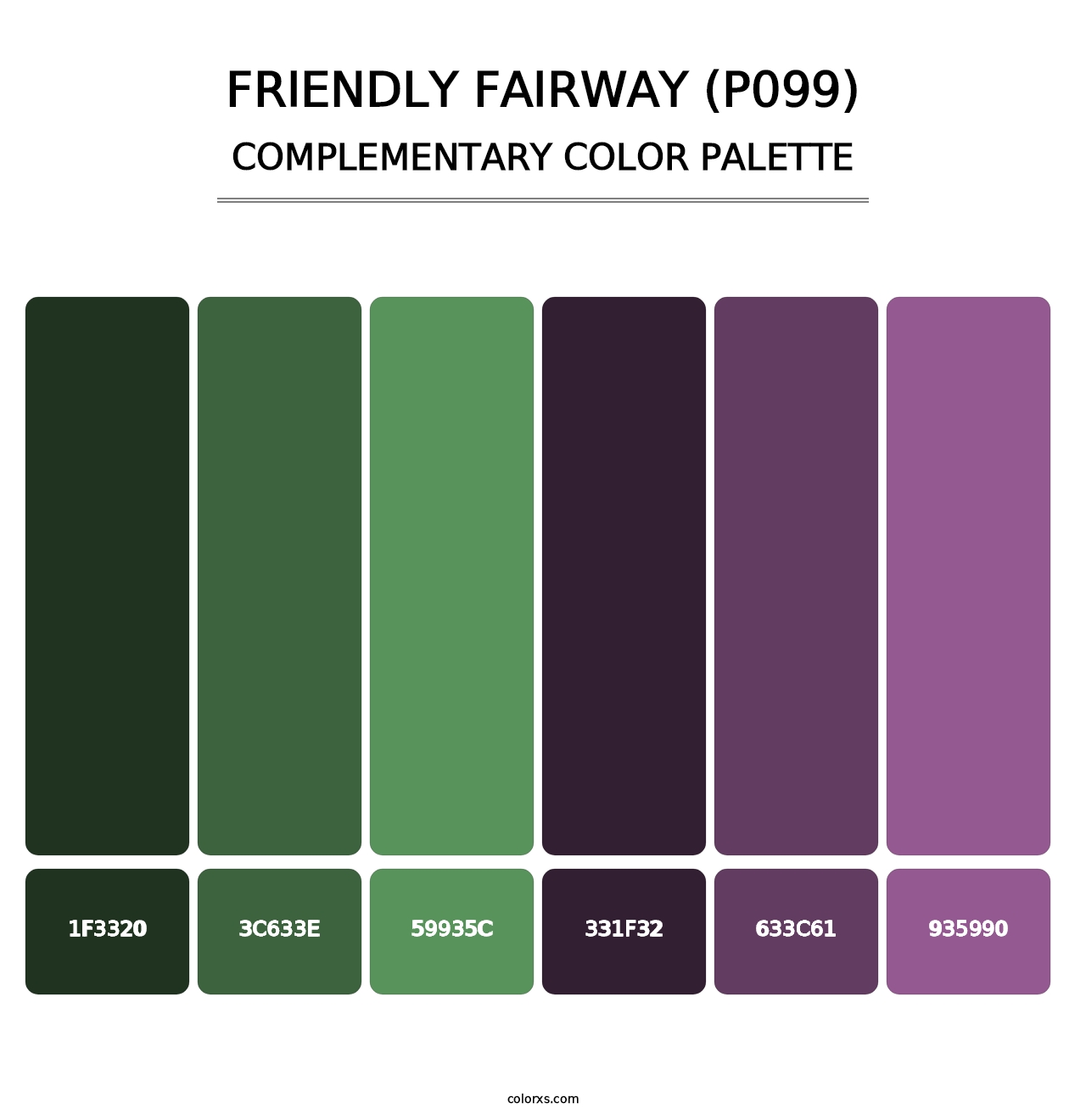 Friendly Fairway (P099) - Complementary Color Palette
