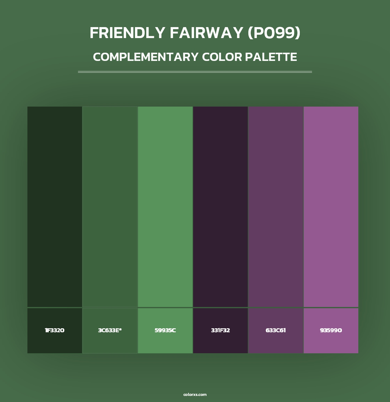 Friendly Fairway (P099) - Complementary Color Palette
