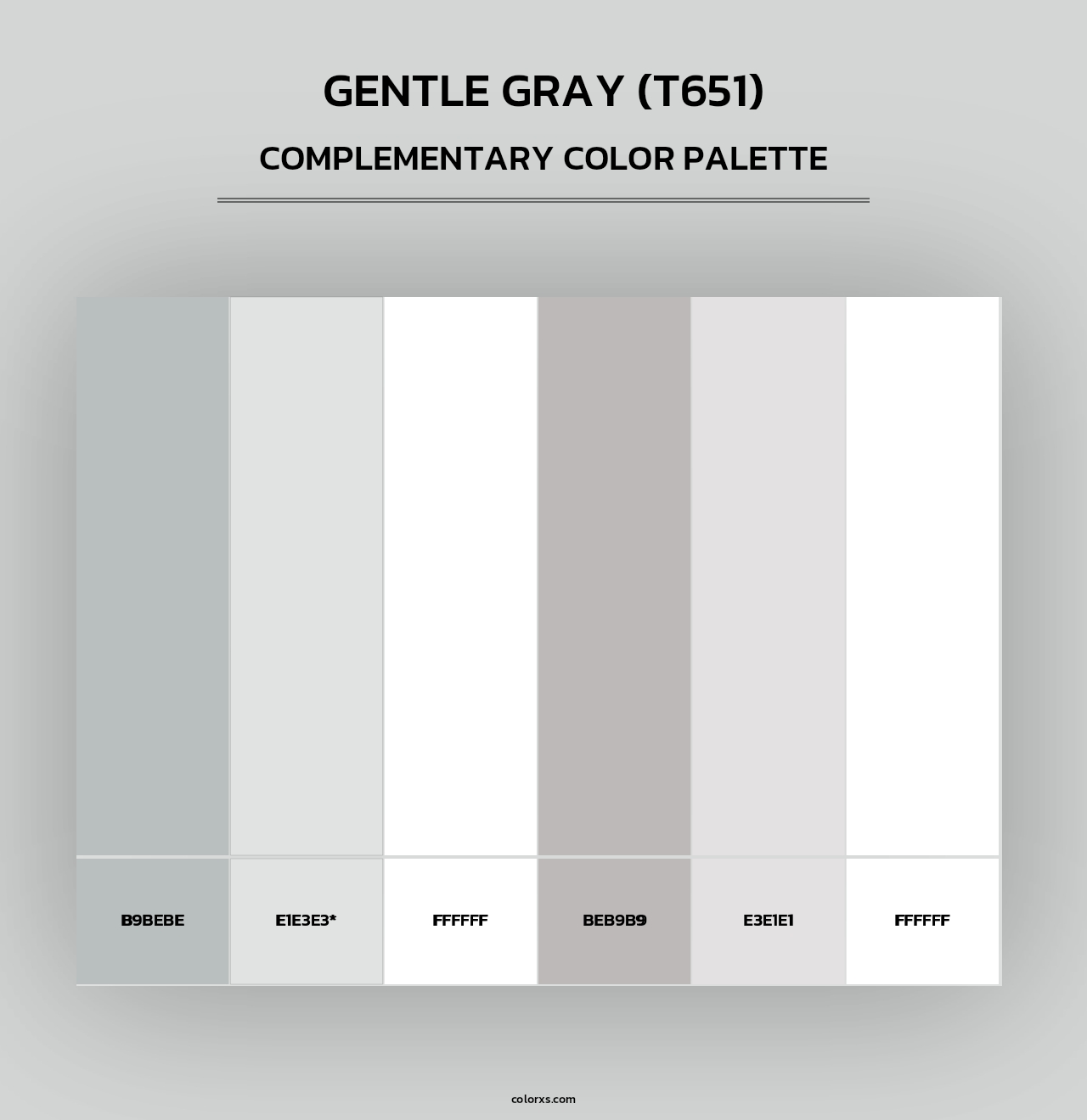 Gentle Gray (T651) - Complementary Color Palette