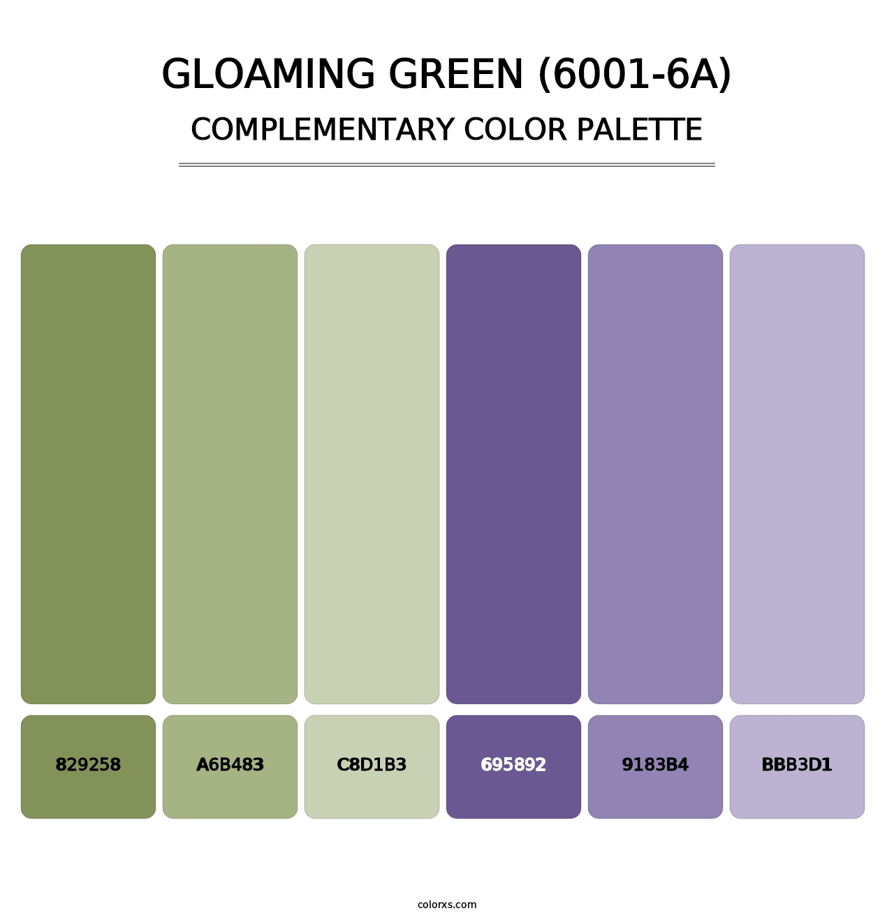 Gloaming Green (6001-6A) - Complementary Color Palette
