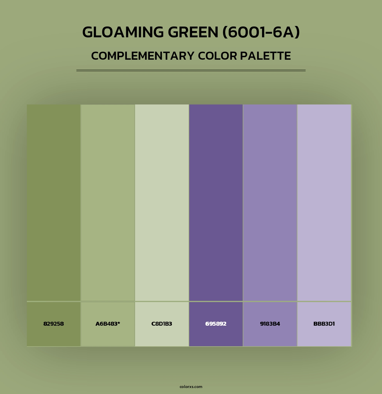 Gloaming Green (6001-6A) - Complementary Color Palette