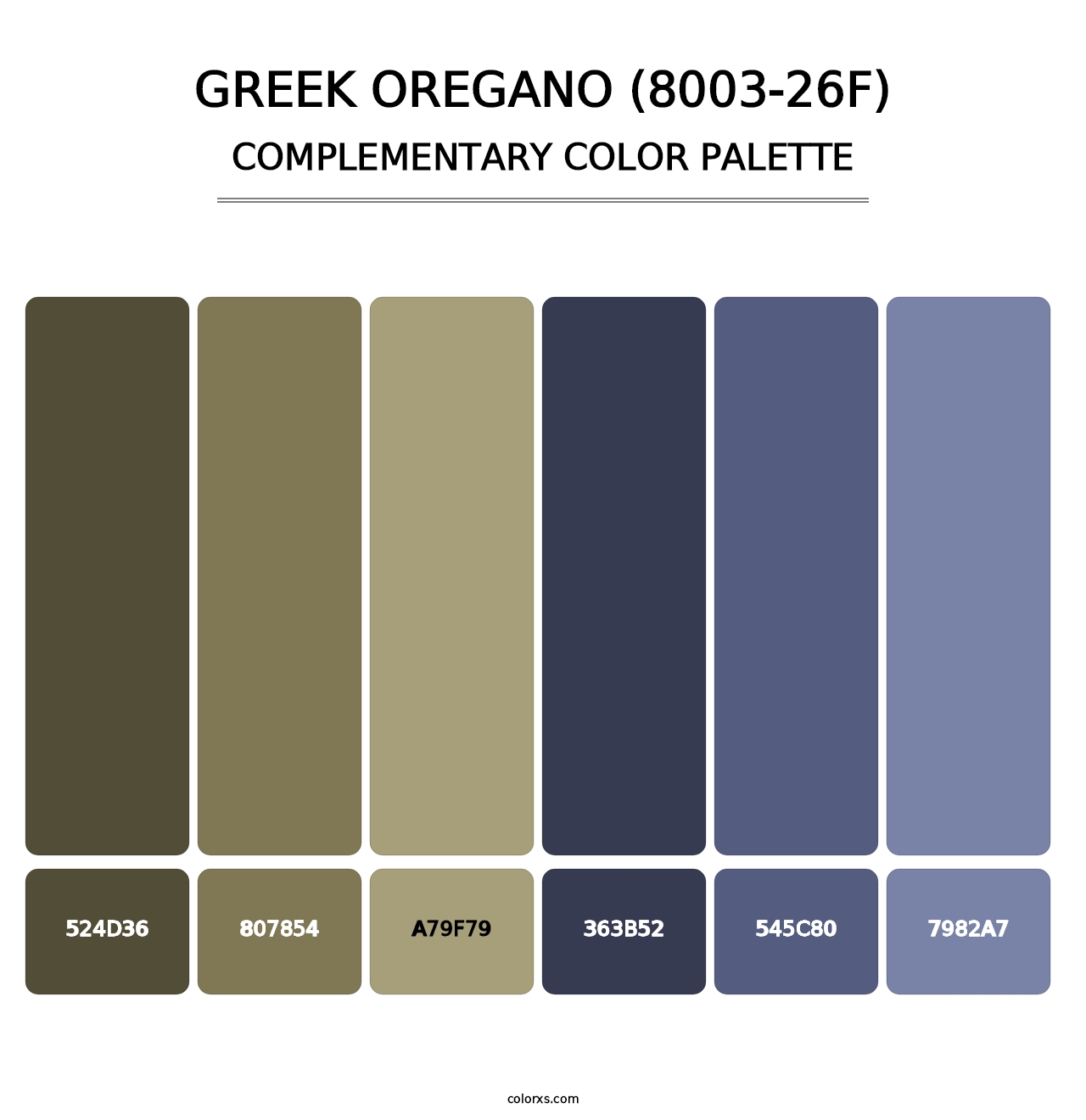 Greek Oregano (8003-26F) - Complementary Color Palette